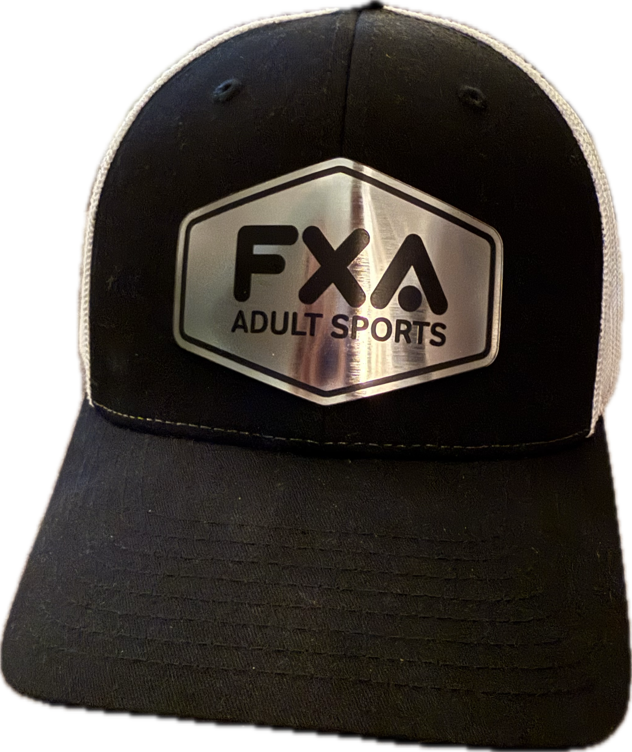 FXA Black/White Snapback Hat with Silver & Black FXA