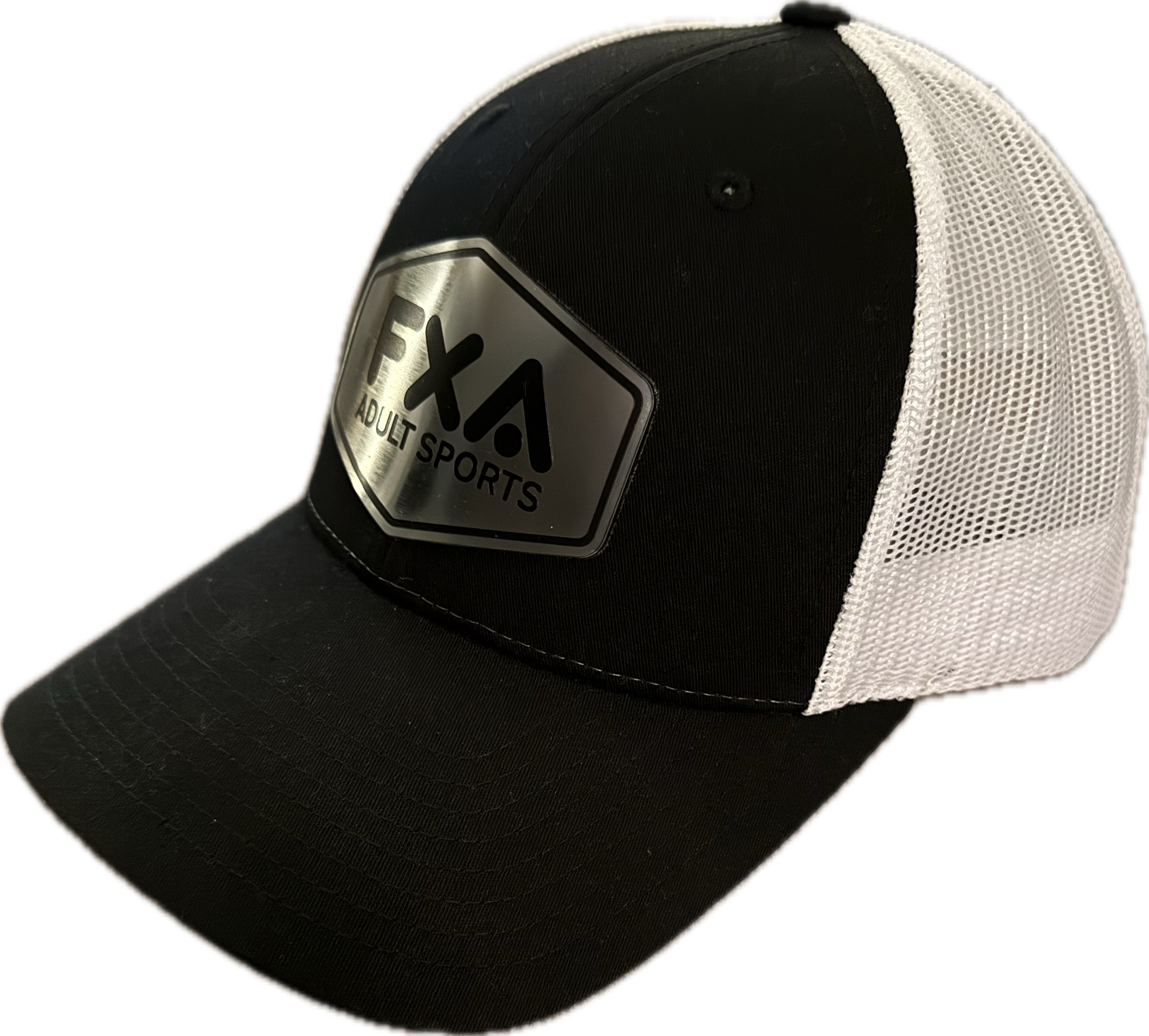 FXA Black/White Snapback Hat with Silver & Black FXA